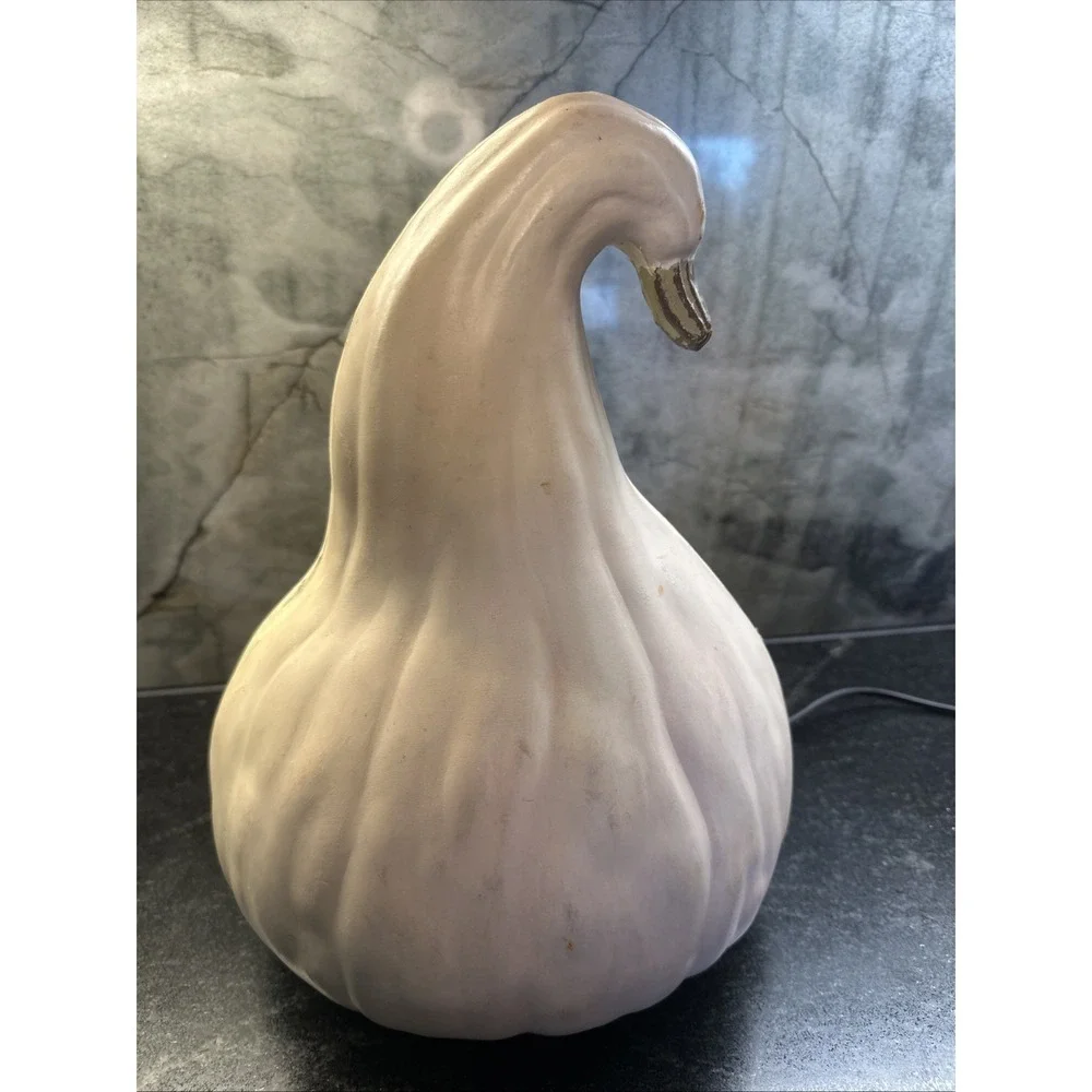 gemmy‎ gourd Foam blow mold white jack o'lantern pumpkin goofy face 13